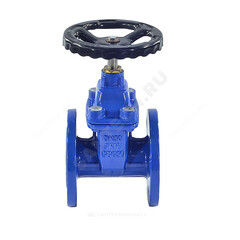 Задвижка чугун 30ч39р аналог МЗВ обрезиненный клин c гайкой Ду 80 Ру16 Тмакс=120C фл чёрн/штур Китай