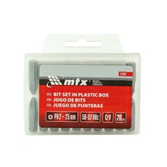 Бита PH2 x 25 мм, сталь 45Х, 20 шт, пластиковый бокс Matrix