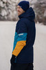 Удлиненный прогулочный зимний костюм Nordski Casual Dark Navy/Blue Active мужской с высокой спинкой