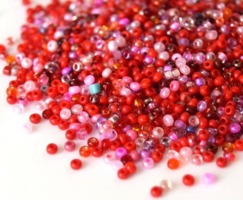Бисер круглый Микс 10/0 №1 красный микс