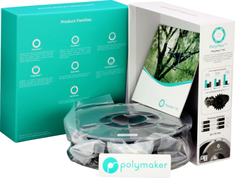 Пластик для 3D-принтера PolyMaker PolyMax PC, 1.75 мм, 0,75 кг, Черный