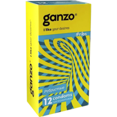 Презервативы ребристые GANZO RIBS №12, анатомические, 12 шт.