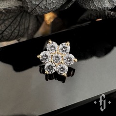 Накрутка "Lacus" - Желтое золото - White CZ