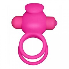 Эрекционное виброкольцо Power DUO clit cockring (розовый)