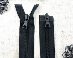 Молния спираль, Т7, L 90 см, 2 бегунка, чёрный