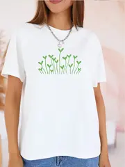 Футболка больших размеров с принтом растения