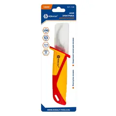 Нож электрика КОБАЛЬТ диэлектрический, 190 мм, изогнутый, лезвие 53 мм (921-138)