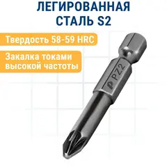 Бита отверточная ПРАКТИКА Профи PZ-2 х 50мм (10шт) (036-735)