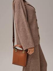 Сумка кожаная кросс-боди Deboro 30347 коньяк/сафьяно