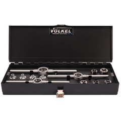 Набор плашек М3-М12 DINEN22568 HSS-G 20/25/30/38мм 19пр Volkel 49599