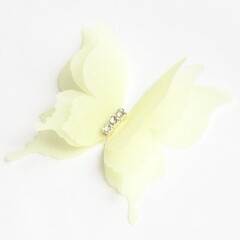 Бабочки декоративные, Шифоновые трехслойные, Желтый, 5 см, 10 шт