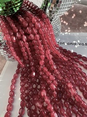 Нить бусин из тонированного кварца 7-8мм (галтовка)