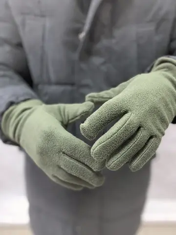 Перчатки флисовые (олива)
