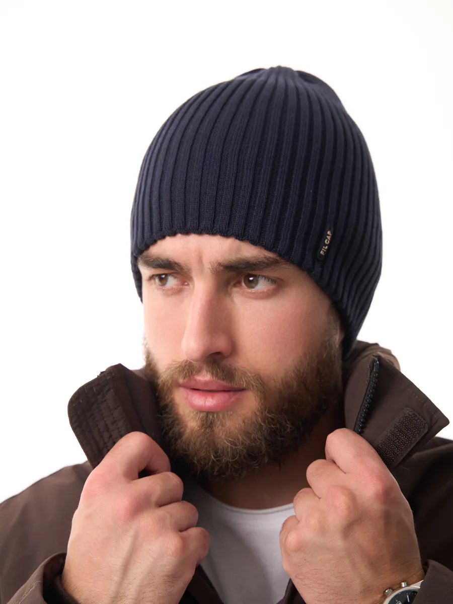 Шапка осенняя бини вязаная зима