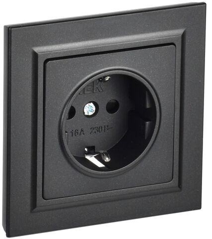 BRITE Роз. с з/к/ш 16А в сб. РСР14-1-0-БрЧ черн. IEK