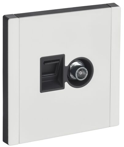 FORTE&PIANO Роз. двойная TV+RJ45 кат.6 FP237M бел. IEK