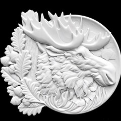 Силиконовый молд Лось (медальон) № 0473