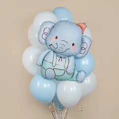 Фигура гелиевая Слоник в колпачке Голубой