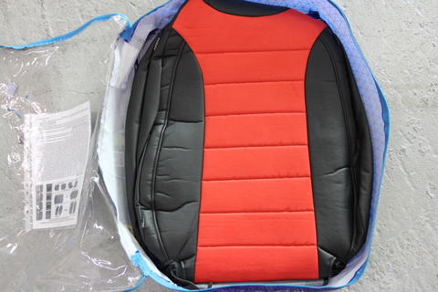 Авточехлы Mercedes SLK-klasse AMG R171 с 04-11г. (Алькантара черный + красный) (Эксклюзивный комплект)