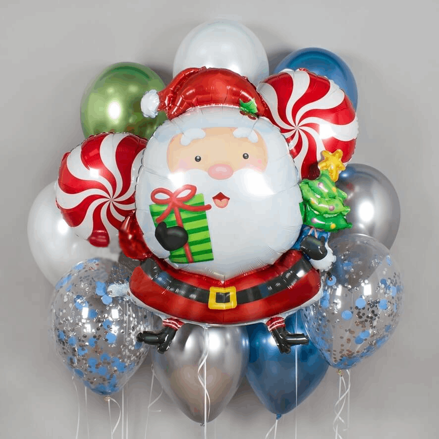 Купить шары на Новый год и Рождество в Новосибирске. Оформление шарами на Новый год в Новосибирске.