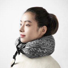 Подушка для шеи IKEA LANESPELARE (ЛОНЕСПЕЛАРЕ), Серый с рисунком