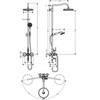 Душевая система внешнего монтажа с термостатом 123,9 см с верхней лейкой 24,5х24,5 см Axor Montreux Showerpipe 16572000