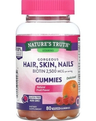 Nature's truth Gummies для великолепных волос, кожи, ногтей, натуральные фрукты, 80 веганских жевательных таблеток