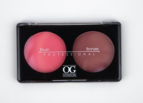 OG-Y6875 Румяна для лица шелковистые+бронзатор тон 01,Blush/Soft Lights Duo