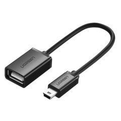 Адаптер UGREEN Mini USB 5Pin to USB 2.0 A Female OTG Cable 10 см черный US249
