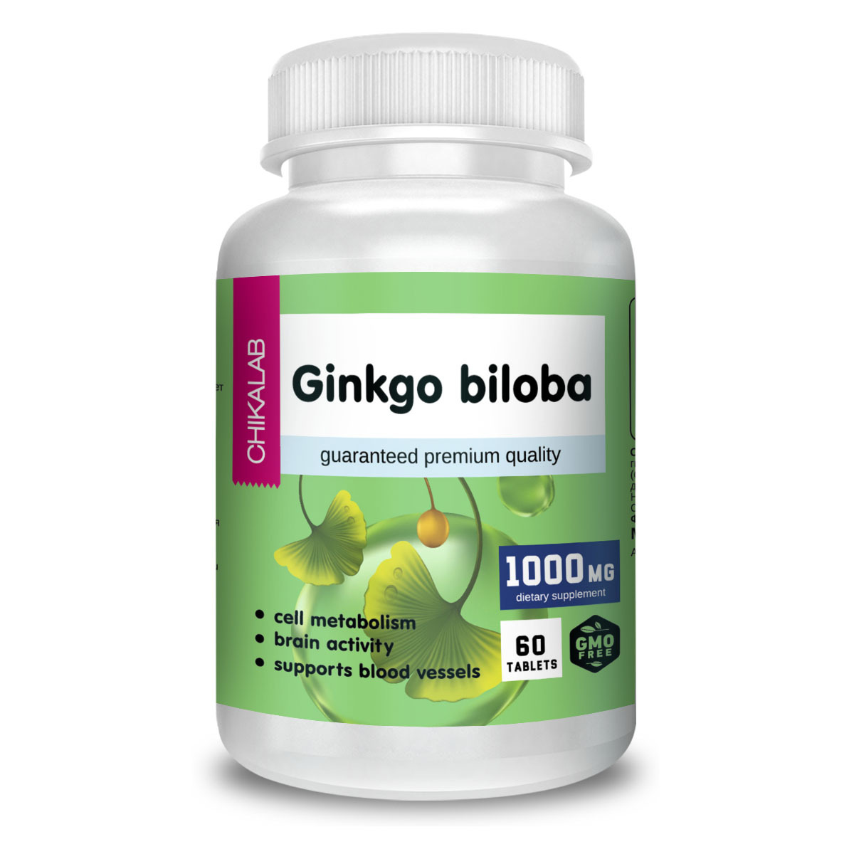 Гинкго Билоба, Ginkgo Biloba, Chikalab, 60 таблеток