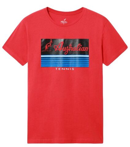 Теннисная футболка Australian Cotton T-Shirt With H-Line - rosso vivio