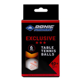 Мячики для н/тенниса DONIC EXCLUSIVE 3* 40+, 6 штук, белый + оранжевый фото №0