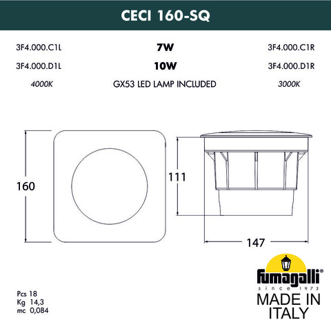 Тротуарный светильник Fumagalli CECI 3F4.000.000.LXD1L