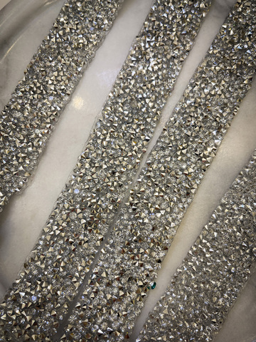 Кристальная лента, crystal, серебро - 25 мм.