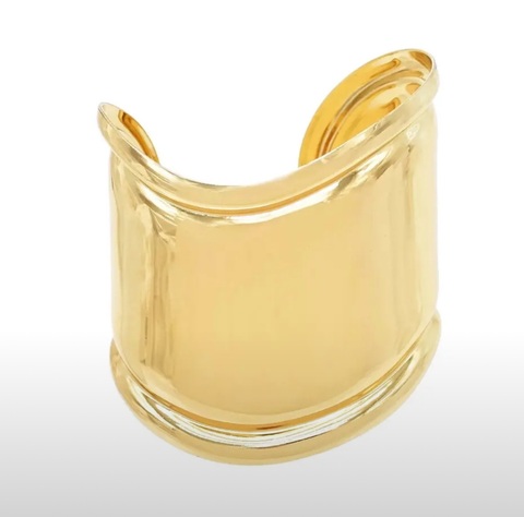16987- Браслет-манжета в стиле tiffany & co bone cuff широкий в лимонной позолоте