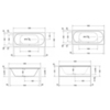 Duravit Darling New  Ванна 1800х800 мм, акриловая, прямоугольная встраиваемая или с панелями,с 2 наклонами для спины, цвет белый 700244000000000