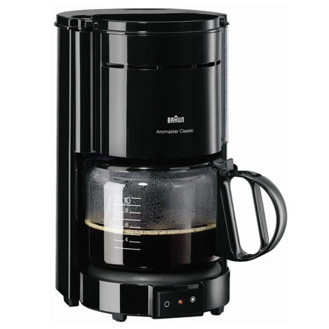 Кофеварка капельная BRAUN KF47/1, 1000 Вт, объем 1,3 л, автоотключение, черная