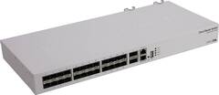 MikroTik Cloud Router Switch 326-24S+2Q+RM with 2 x 40G QSFP+ cages, 24 10G SFP+ cages, 1x LAN port for management, RouterOS L5 or SwitchOS (dual boot), 1U rackmount enclosure, Dual redundant PSU