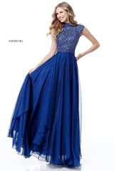 Sherri Hill Синее платье в пол