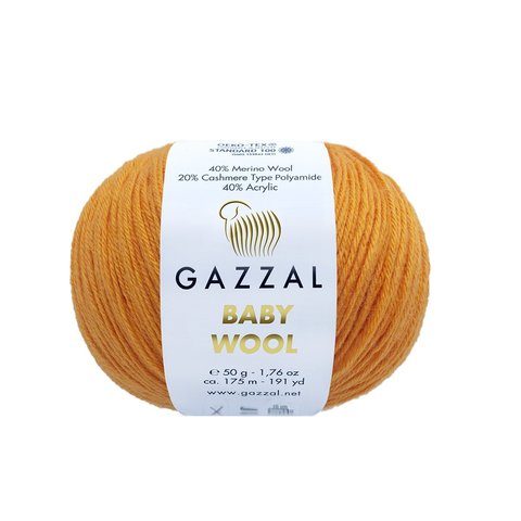 Пряжа Gazzal Baby Wool 837 оранжевый