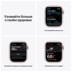 Apple Watch Series 7 GPS, 45mm Midnight Aluminium Case with Midnight Sport Band - Regular (MKN53GK/A)