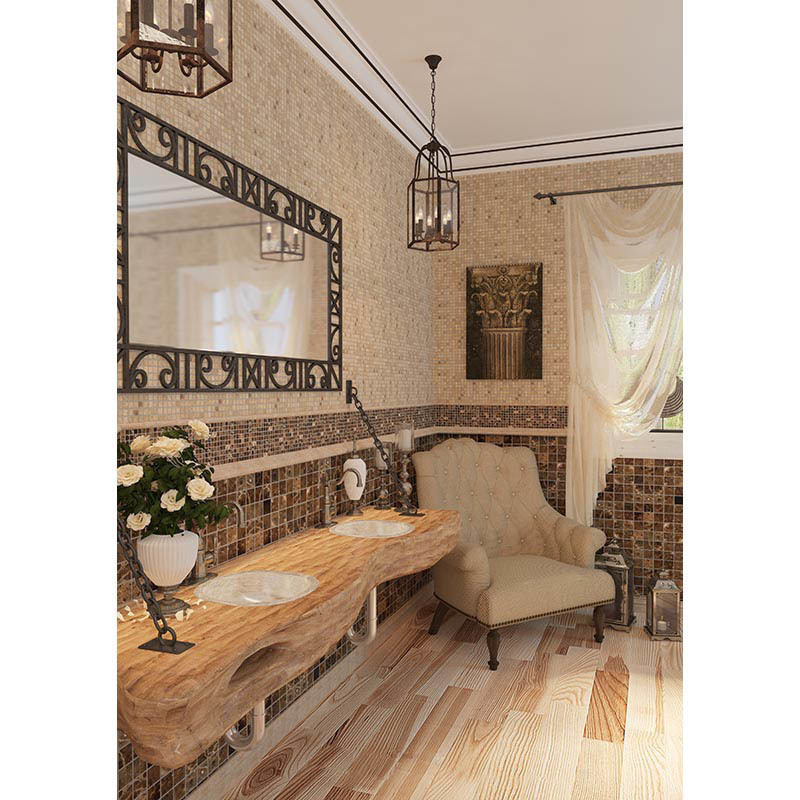 M022-48P Emperador Dark Мозаика из натурального камня Natural Adriatica коричневый темный квадрат глянцевый