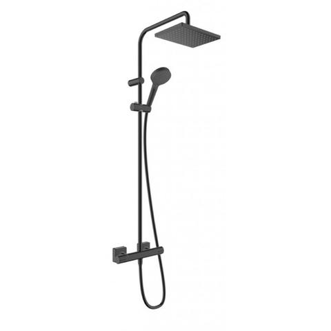 Душевая система с термостатом, матовый черный Hansgrohe Vernis Shape Showerpipe 230 1jet 26286670