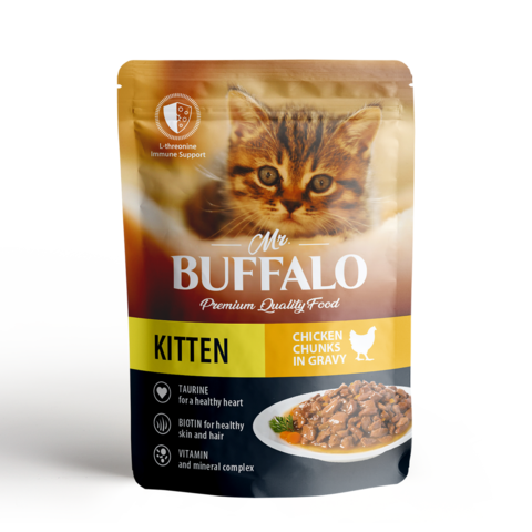Mr. Buffalo KITTEN пауч для котят нежный Цыпленок в соусе 85г