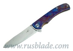 Cheburkov Frieze Damascus Folding Knife 