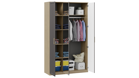 Шкаф Сэнди 3-х дверный вяз благородный / серый вулкан