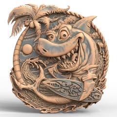 Силиконовый молд № 510 медальон Серфер Акула