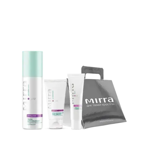 Набор в коробке-сумочке (ПЕНКА ДЛЯ УМЫВАНИЯ; КРЕМ ПИТАТЕЛЬНЫЙ МНОГОЦЕЛЕВОЙ; КРЕМ ДЛЯ ВЕК)