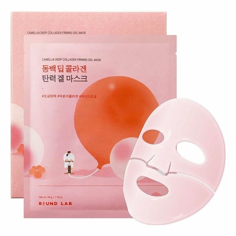 Round Lab Camellia Deep Collagen Firming Gel Mask, Гидрогелевая маска с экстрактом камелии и коллагеном, 34 гр
