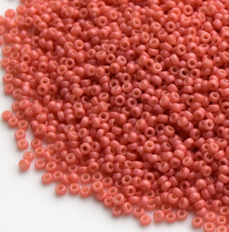 15/0 RR-4464 Бисер круглый Миюки Светлый арбуз непрозрачный /Miyuki round 15/0 Duracoat Opaque Light Watermelon